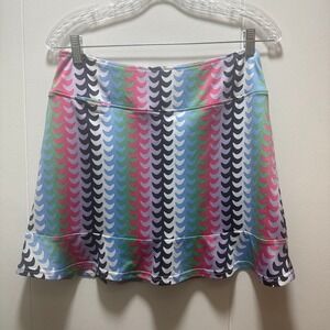 Golftini Pink Label Reel It In Short Ruffle Skort Multi Color Size‎ Medium NEW